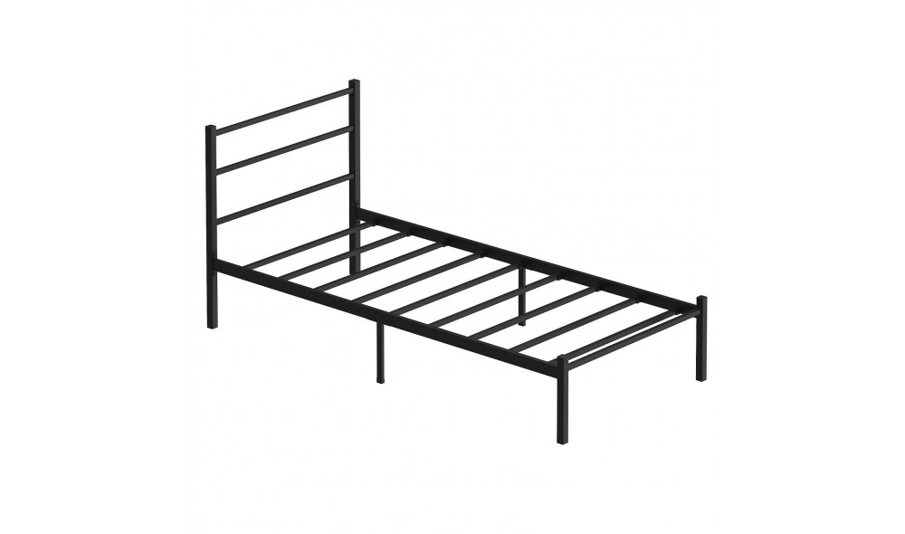 Pat de o persoana, Basic - 90x190 cm, Negru