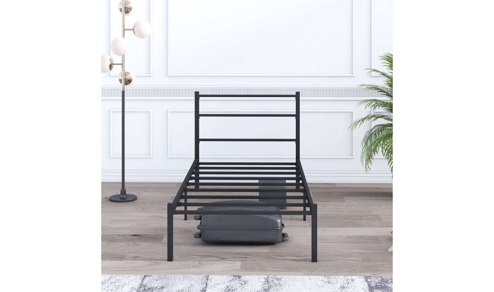 Pat de o persoana, Basic - 100x200 cm, Negru