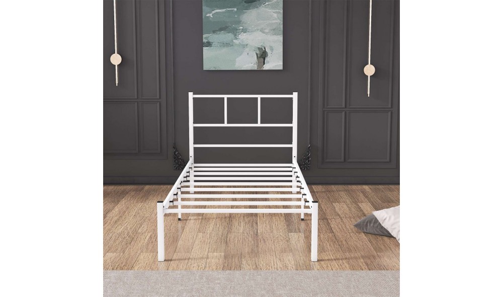 Pat de o persoana, Cemre - 100x200 cm, Alb