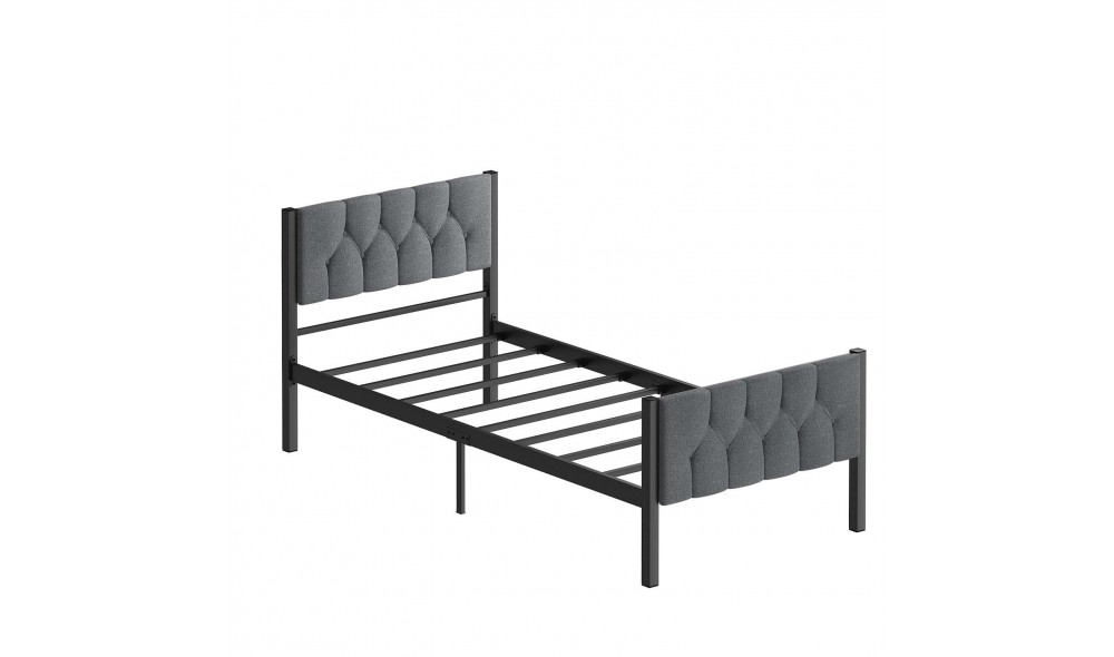 Pat de o persoana, Stil - 90x200 cm, Gri