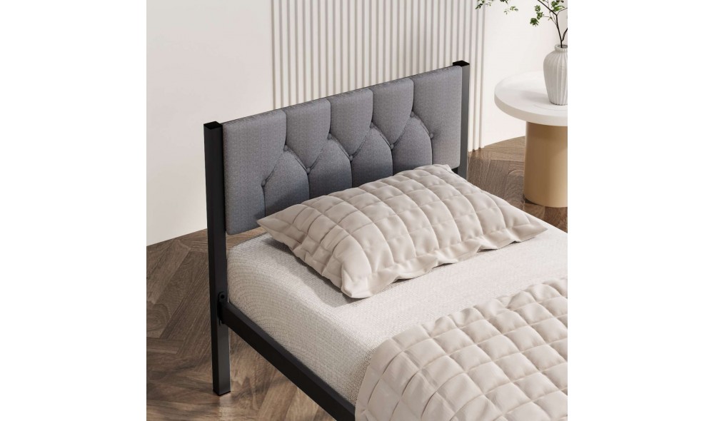 Pat de o persoana, Stil - 100x200 cm, Gri