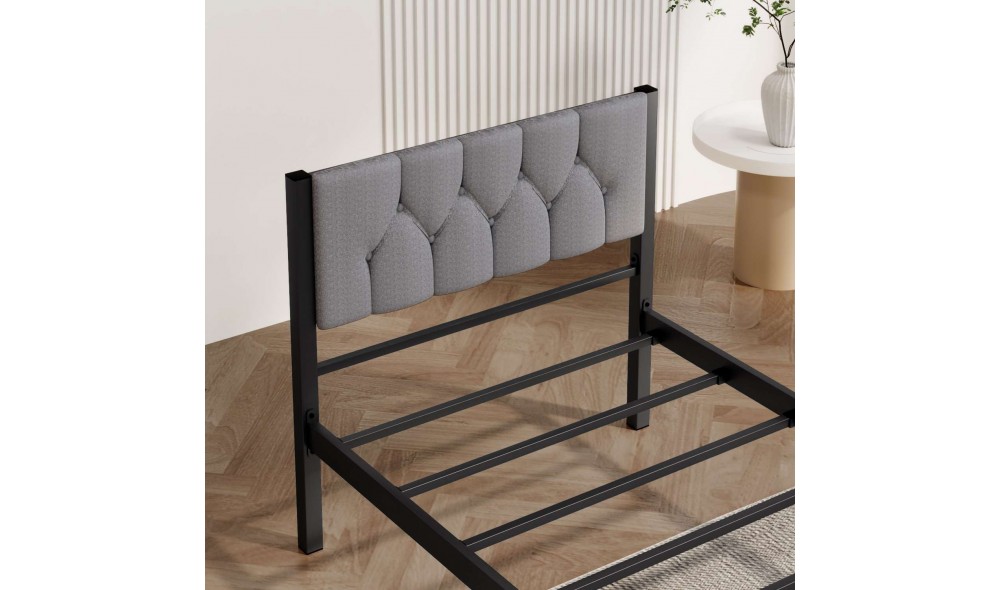 Pat de o persoana, Stil - 100x200 cm, Gri