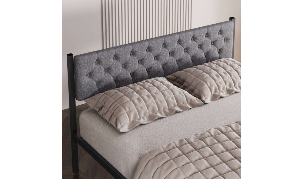 Pat dublu, Stil - 140x200 cm, Gri