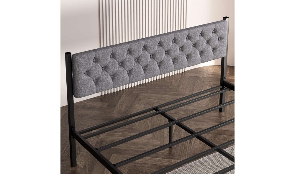 Pat dublu, Stil - 140x200 cm, Gri