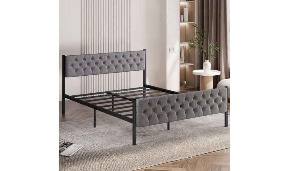 Pat dublu, Stil - 150x200 cm, Gri