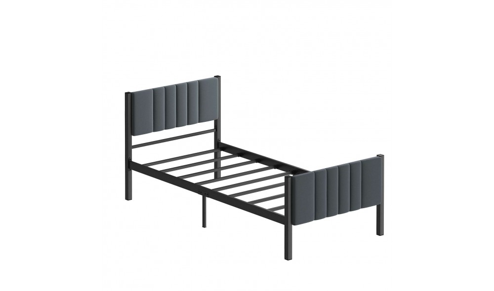 Pat de o persoana, Lotus - 90x200 cm, Antracit