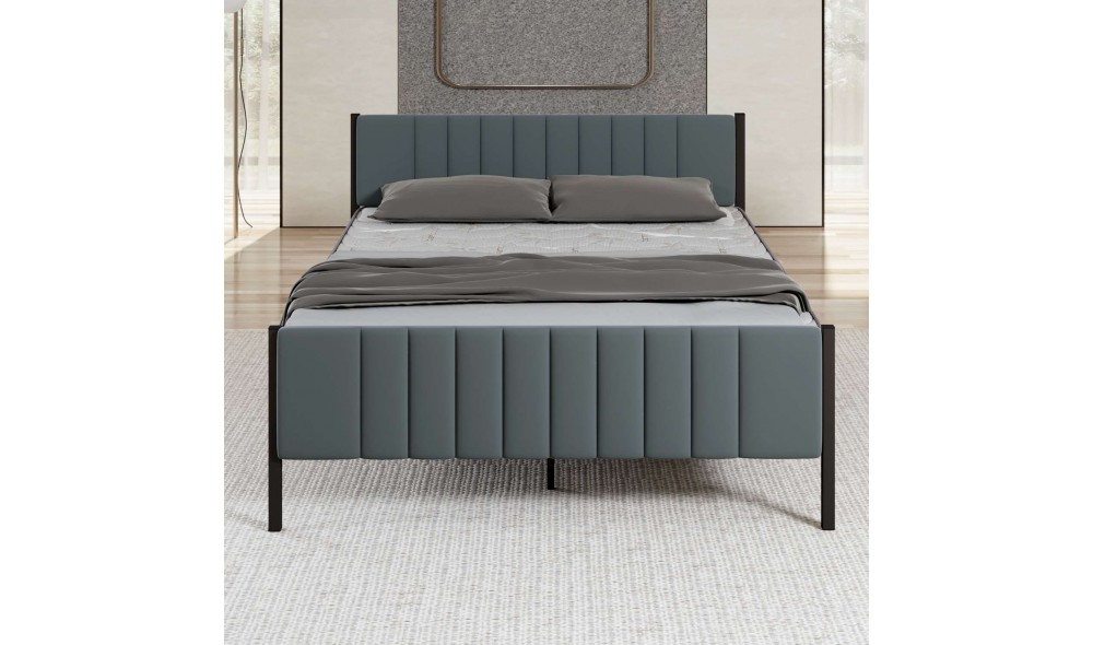 Pat dublu, Lotus - 140x190 cm, Antracit