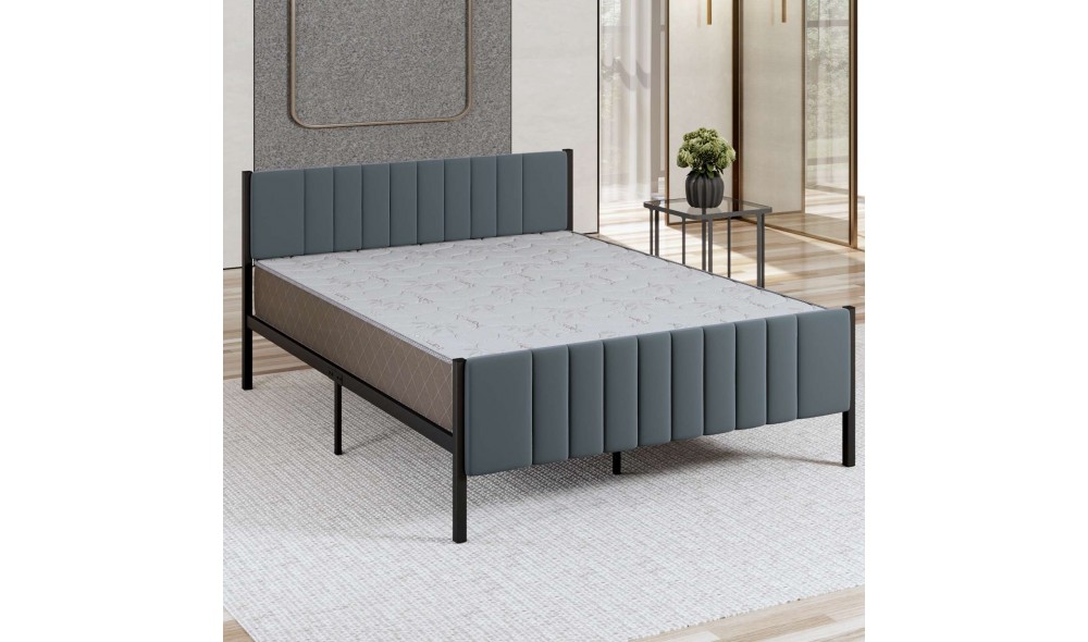 Pat dublu, Lotus - 160x200 cm, Antracit