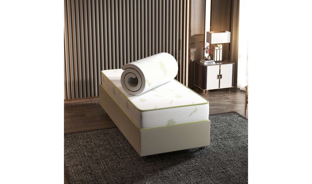 Topper, Aloevera - 100x190 cm, Alb