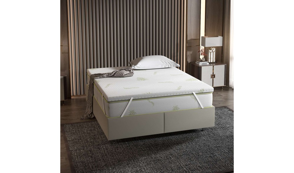 Topper, Aloevera - 140x190 cm, Alb