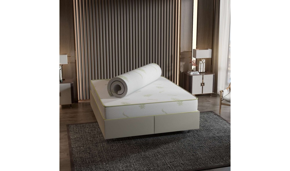 Topper, Aloevera - 150x200 cm, Alb