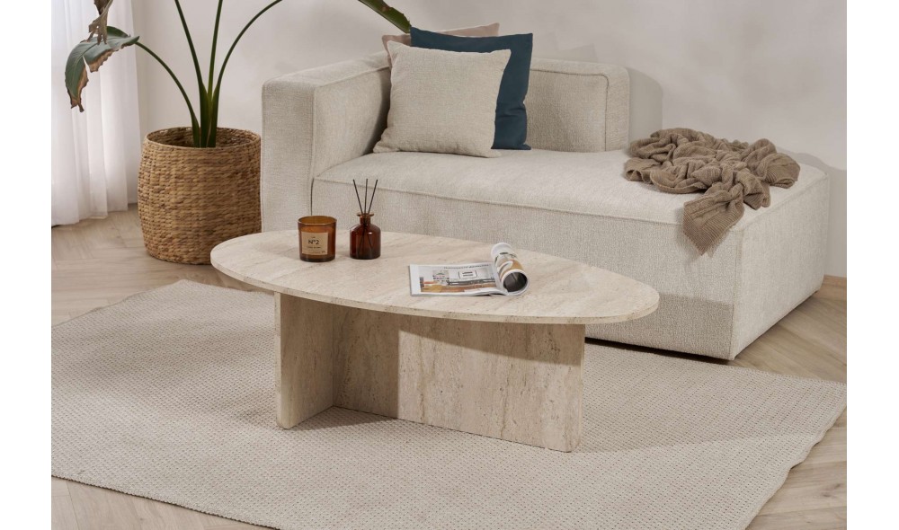 Masuta de cafea, Orba - Travertine, 120 x 40 x 65 cm