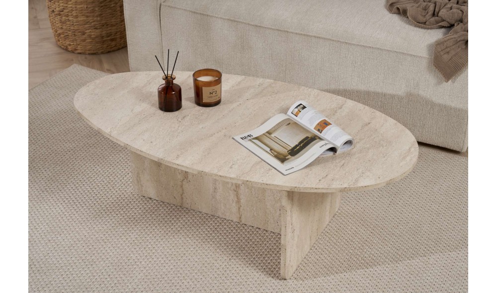 Masuta de cafea, Orba - Travertine, 120 x 40 x 65 cm