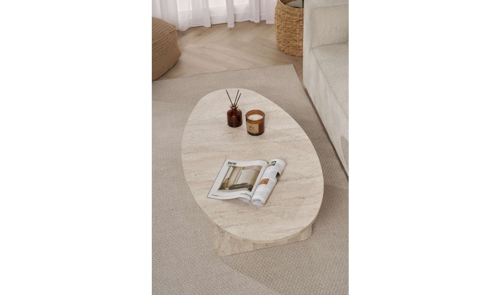 Masuta de cafea, Orba - Travertine, 120 x 40 x 65 cm