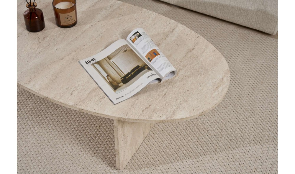 Masuta de cafea, Orba - Travertine, 120 x 40 x 65 cm