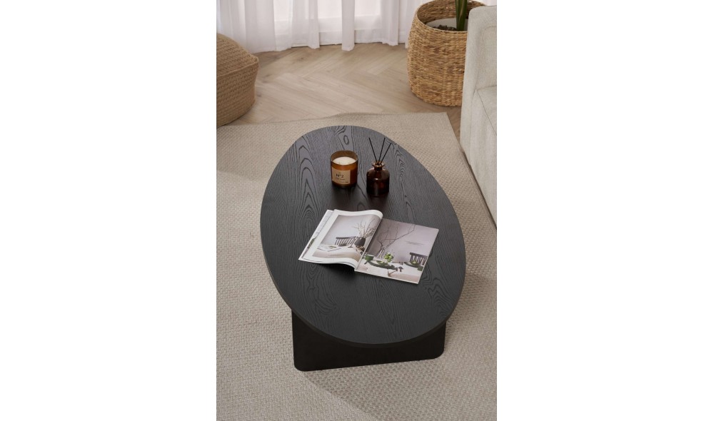 Masuta de cafea, Orba - Wood Black, 120 x 40 x 65 cm