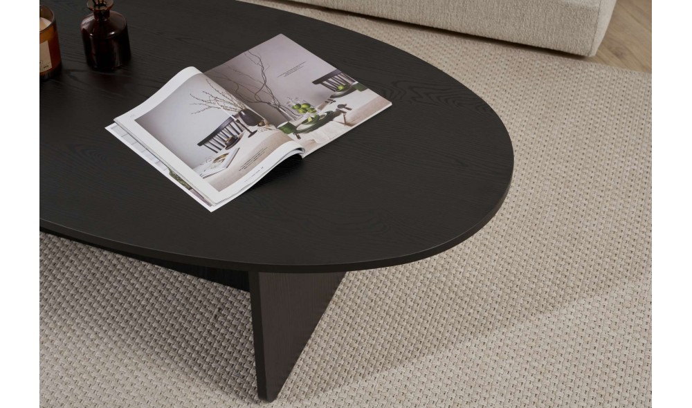 Masuta de cafea, Orba - Wood Black, 120 x 40 x 65 cm