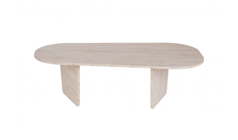 Masuta de cafea, Ovalis - Travertine, 130 x 40 x 65 cm