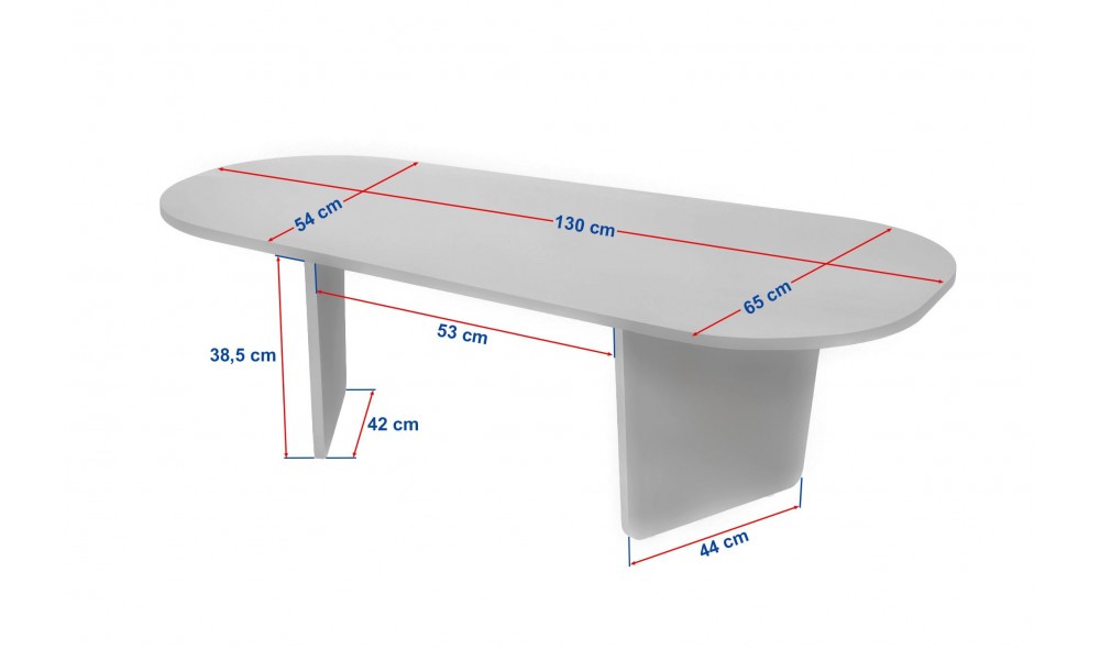Masuta de cafea, Ovalis - Venezia Walnut, 130 x 40 x 65 cm