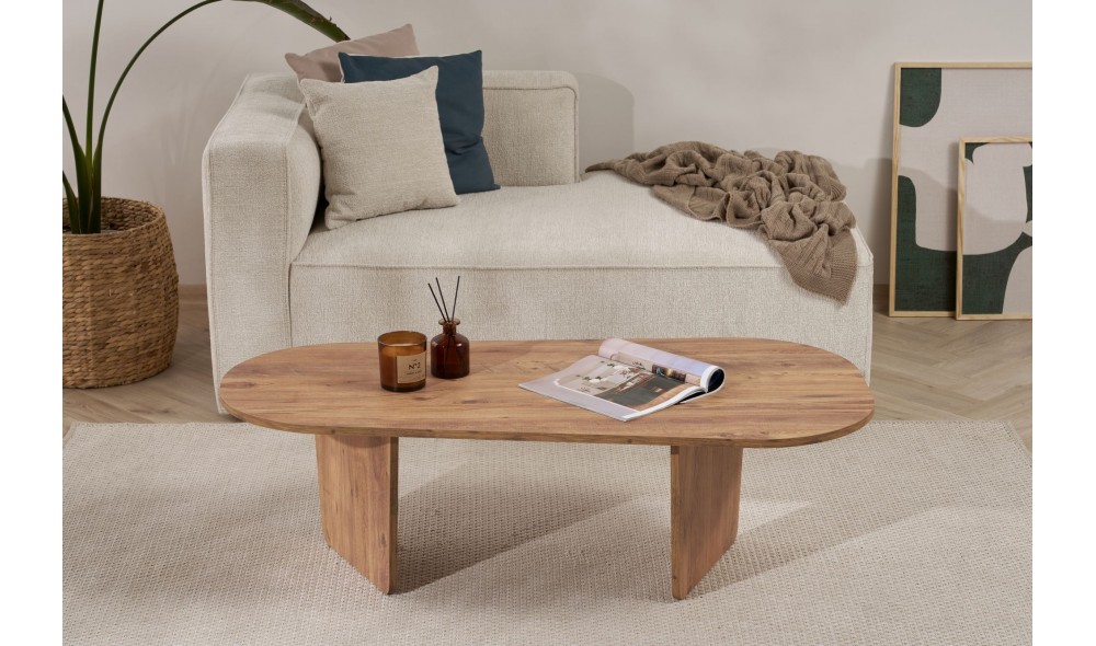 Masuta de cafea, Ovalis - Atlantic Pine, 130 x 40 x 65 cm