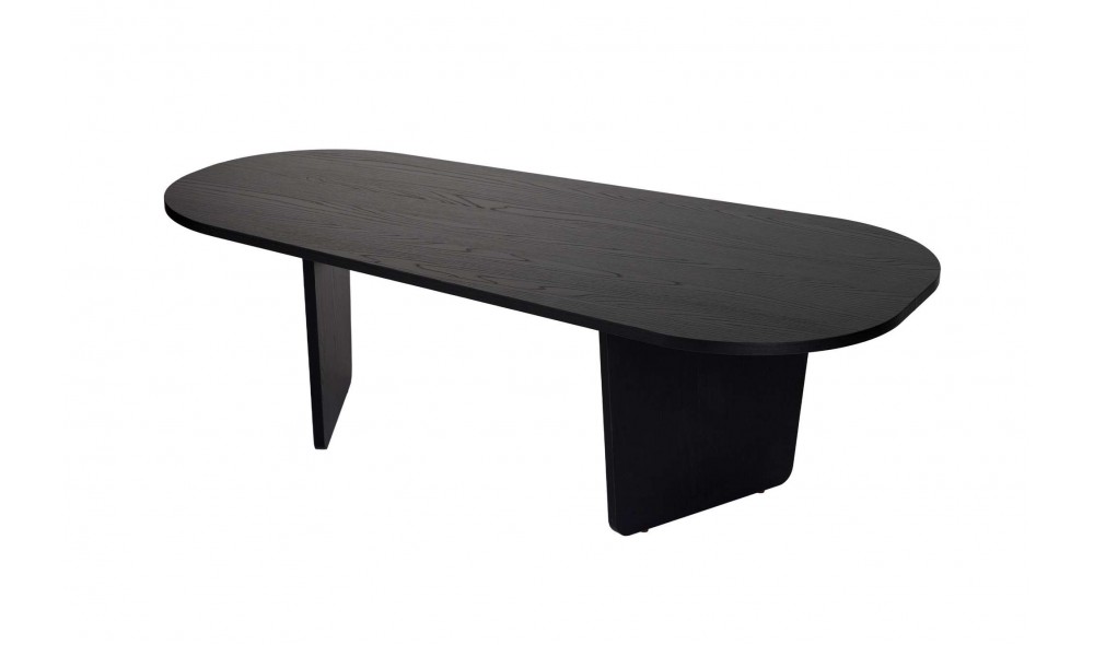 Masuta de cafea, Ovalis - Wood Black, 130 x 40 x 65 cm