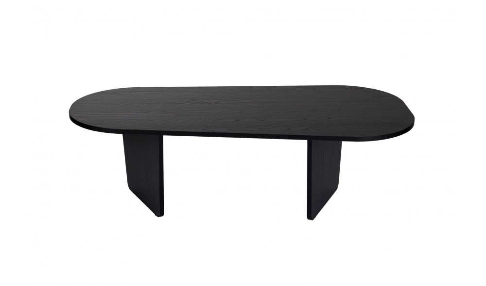 Masuta de cafea, Ovalis - Wood Black, 130 x 40 x 65 cm