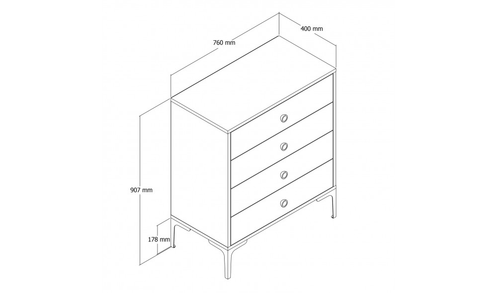 Dulap Lizbon 536 - Nuc, Antracit 76 x 90 x 40 cm