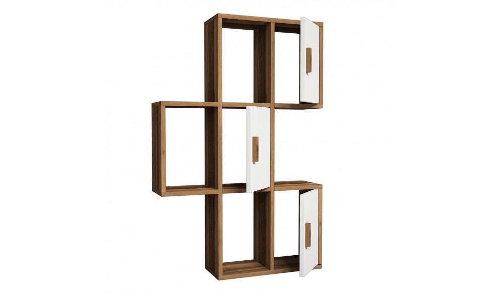 Raft de perete Flora - Nuc, Alb 50 x 112 x 20 cm