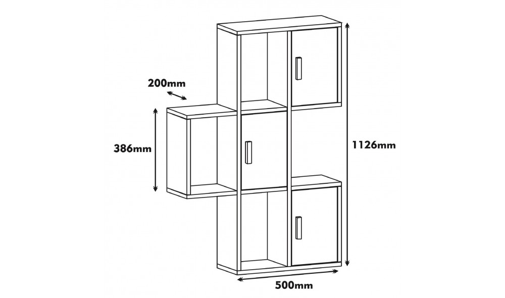 Raft de perete Flora - Nuc, Alb 50 x 112 x 20 cm