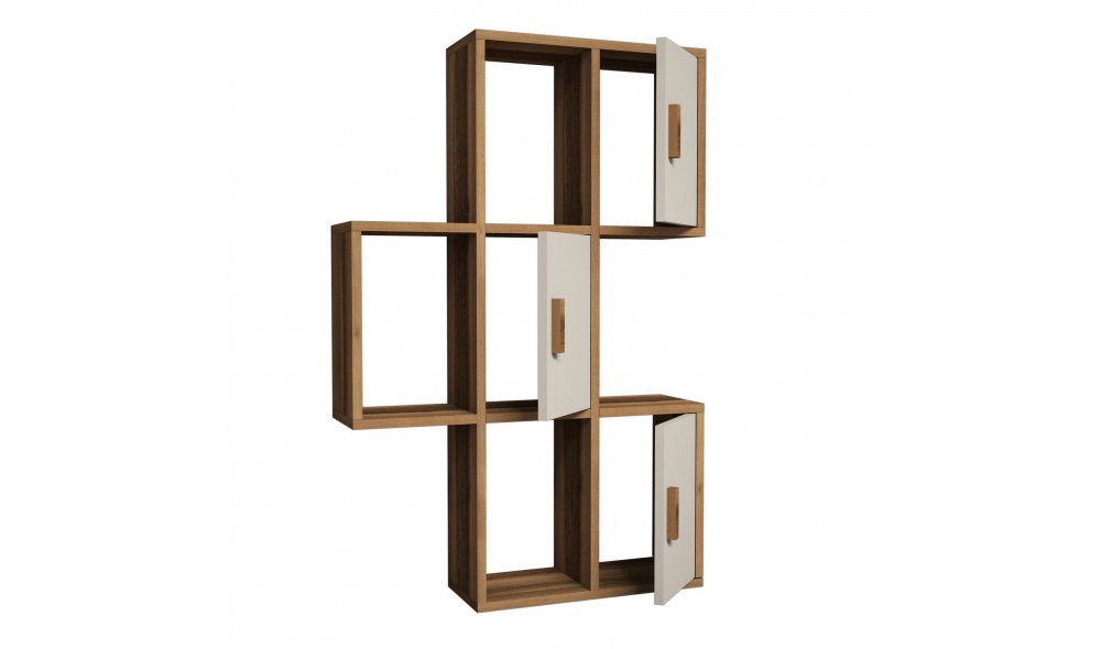 Raft de perete Flora - Nuc, Crem 50 x 112 x 20 cm