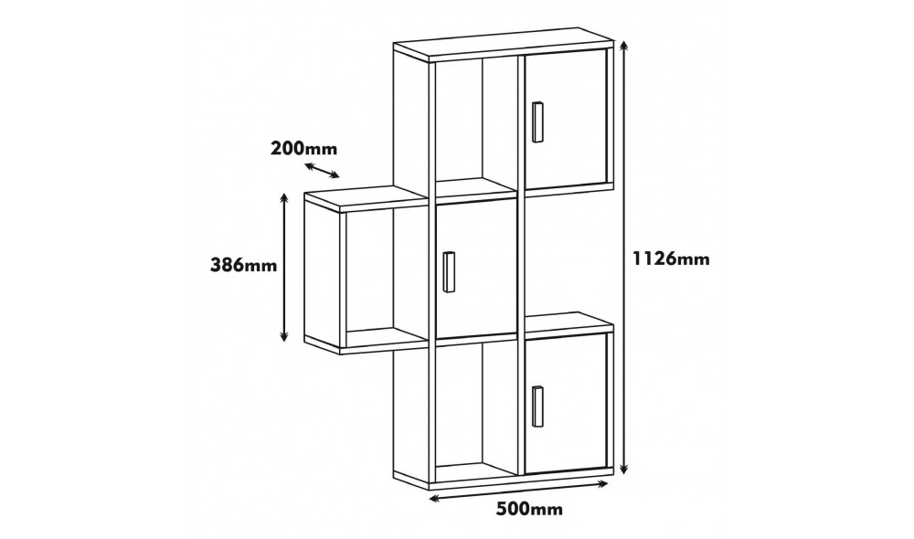 Raft de perete Flora - Nuc, Galben 50 x 112 x 20 cm