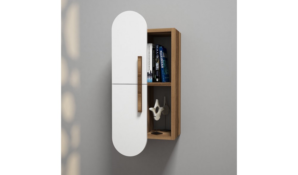 Raft de perete Trandafir - Nuc, Alb 35 x 60 x 22 cm