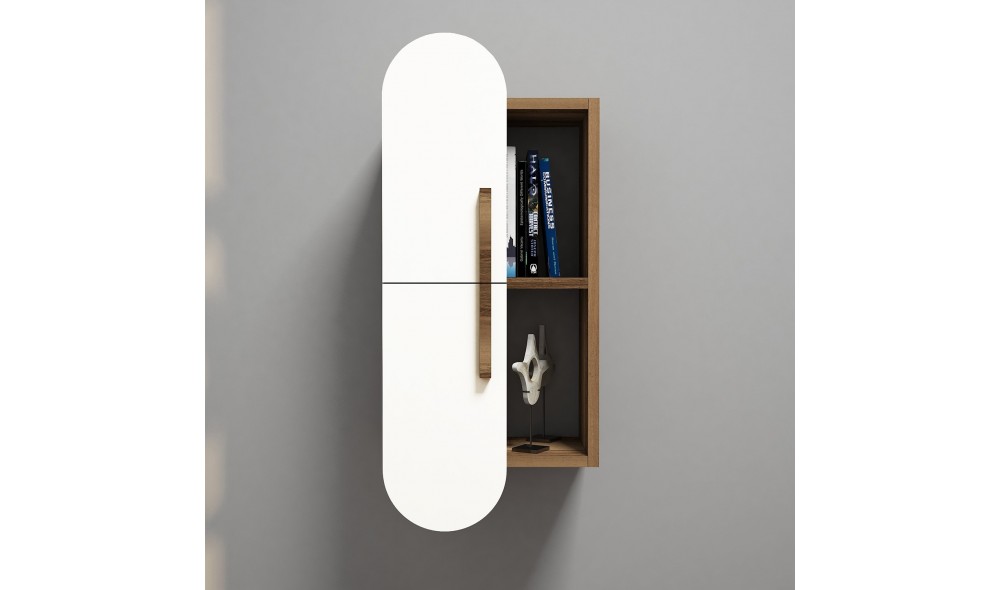 Raft de perete Trandafir - Nuc, Alb 35 x 60 x 22 cm