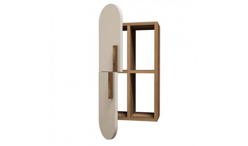 Raft de perete Trandafir - Nuc, Smantana 35 x 60 x 22 cm