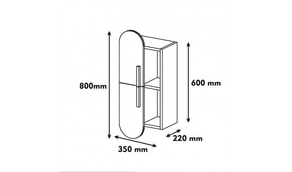 Raft de perete Trandafir - Nuc, Galben 35 x 60 x 22 cm
