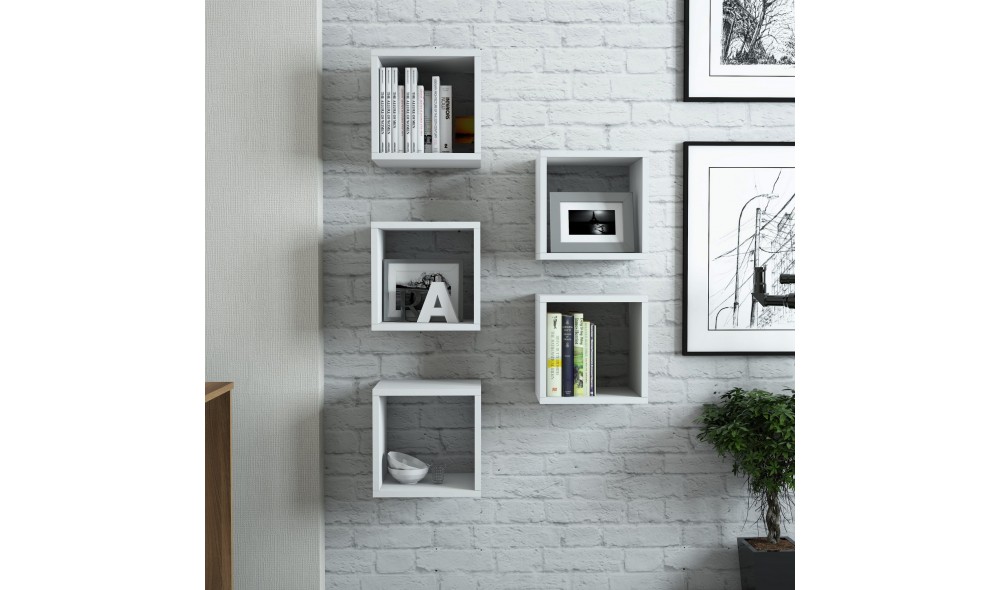 Raft de perete Cutie - Alba 30 x 24 x 30 cm