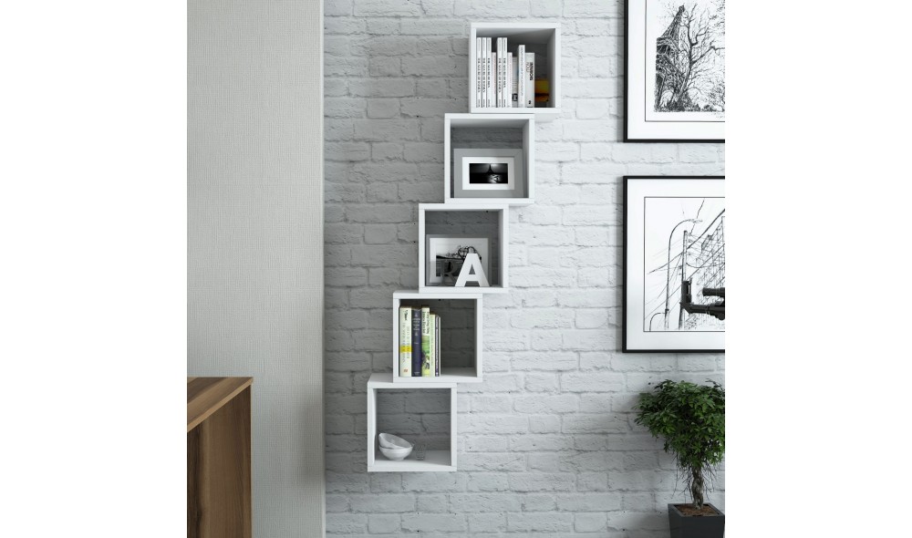 Raft de perete Cutie - Alba 30 x 24 x 30 cm