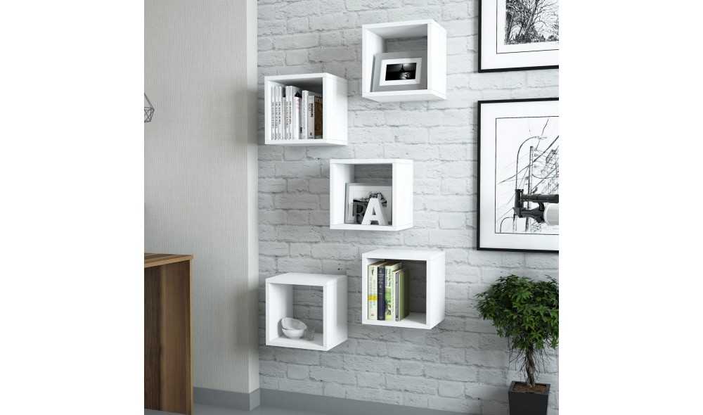 Raft de perete Cutie - Alba 30 x 24 x 30 cm