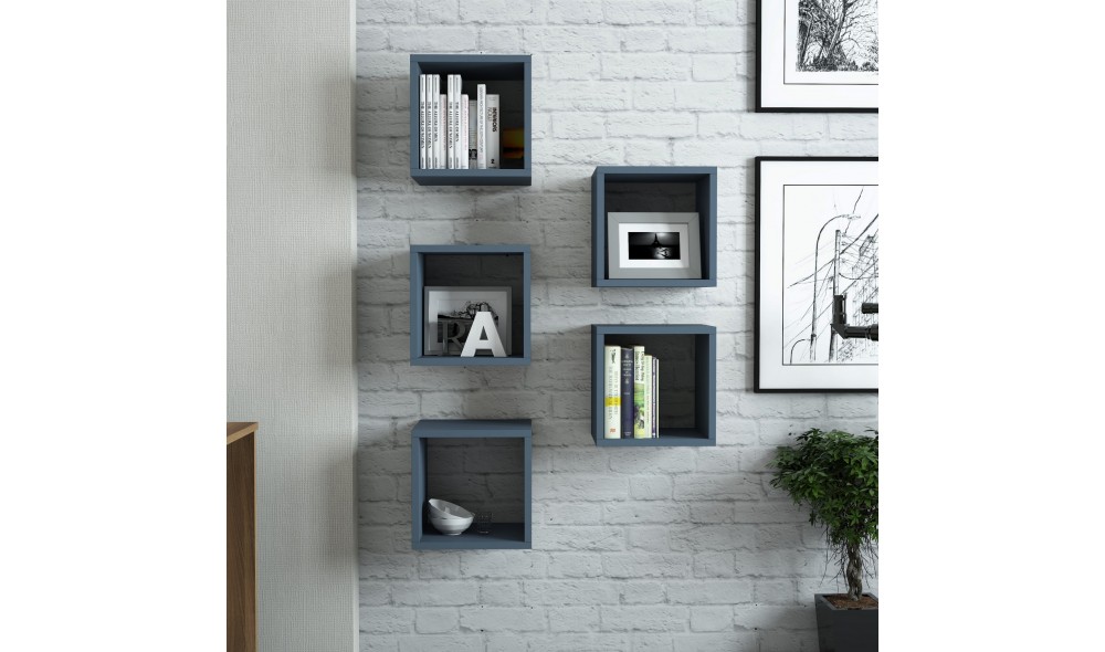 Raft de perete Cutie - Albastru 30 x 24 x 30 cm