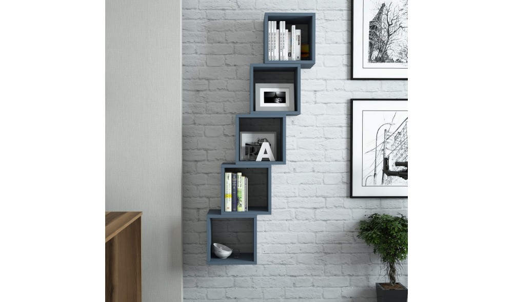 Raft de perete Cutie - Albastru 30 x 24 x 30 cm