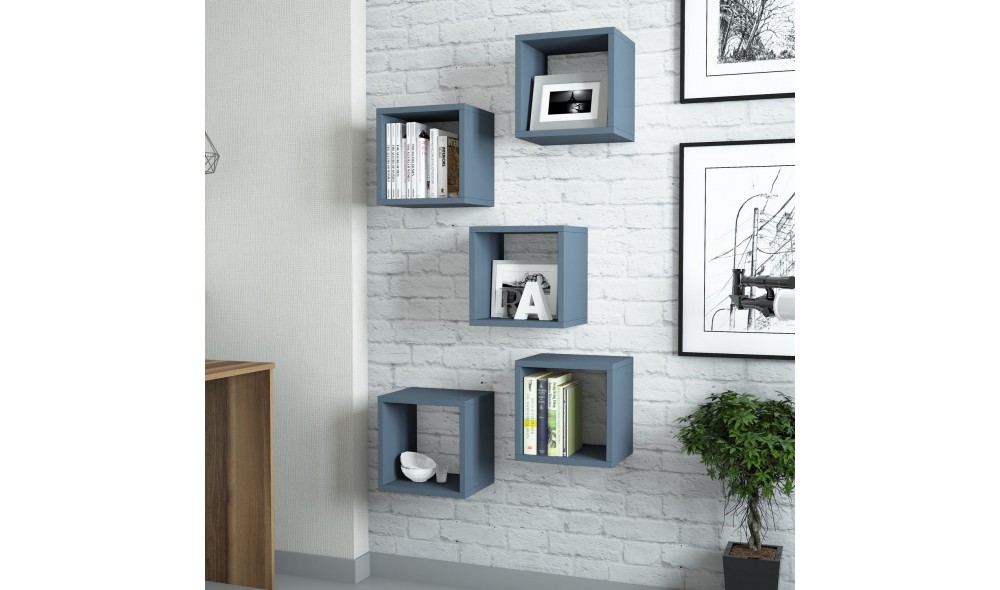 Raft de perete Cutie - Albastru 30 x 24 x 30 cm