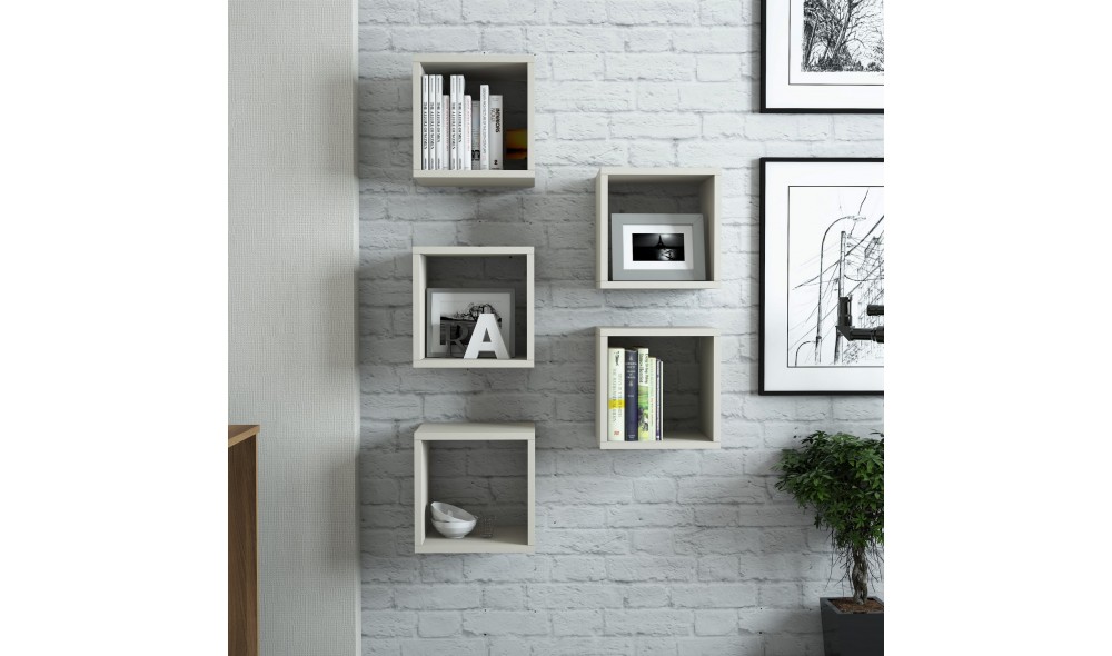 Raft de perete Cutie - Crema 30 x 24 x 30 cm