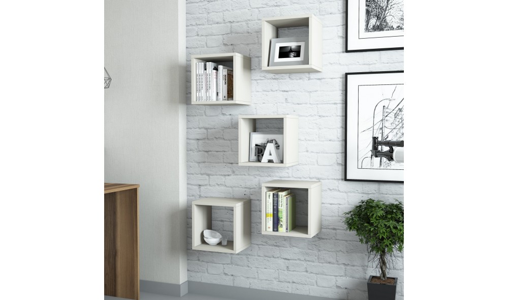 Raft de perete Cutie - Crema 30 x 24 x 30 cm