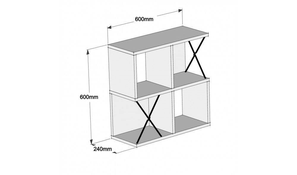 Raft de perete Extra - Alb 60 x 60 x 24 cm