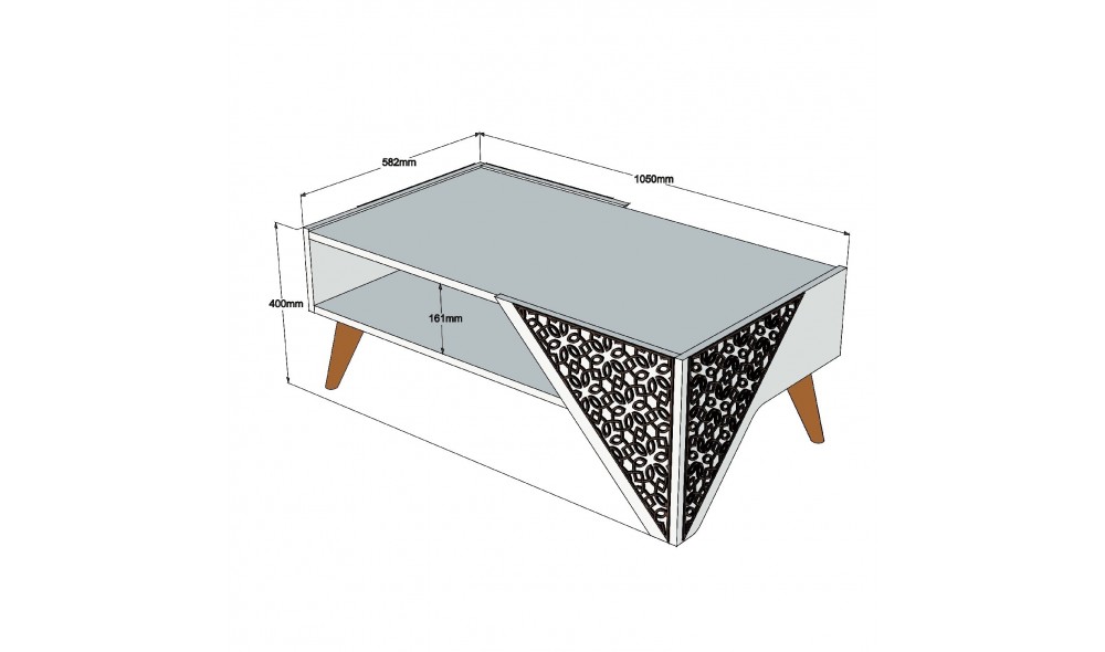 Masuta de cafea Beril - Nuc 105 x 58 x 40 cm