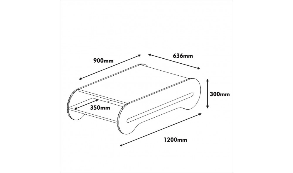 Masuta de cafea Cool - Nuc, Crema 120 x 30 x 63 cm