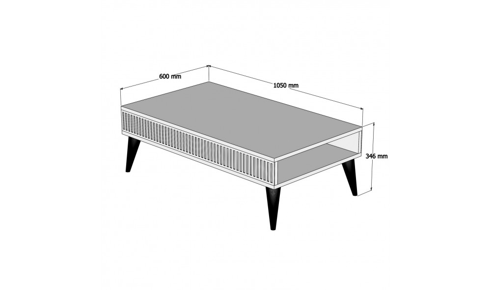 Masuta de cafea Milano - Nuc 105 x 34 x 60 cm