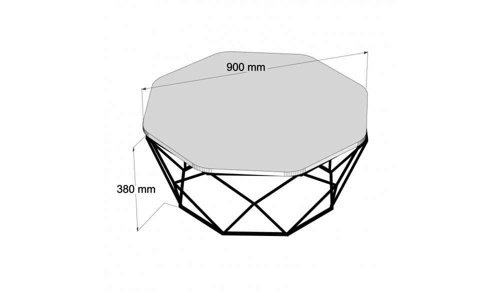 Masuta de cafea Diamant - Alb 90 x 38 x 90 cm