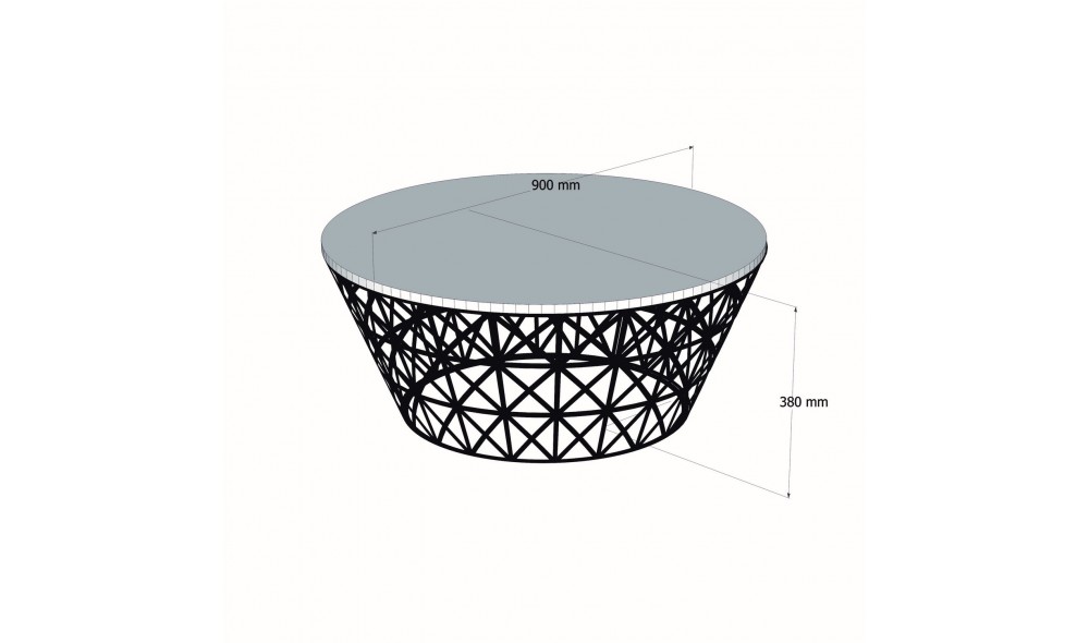 Masuta de cafea Stil - Marmura Neagra 90 x 38 x 90 cm