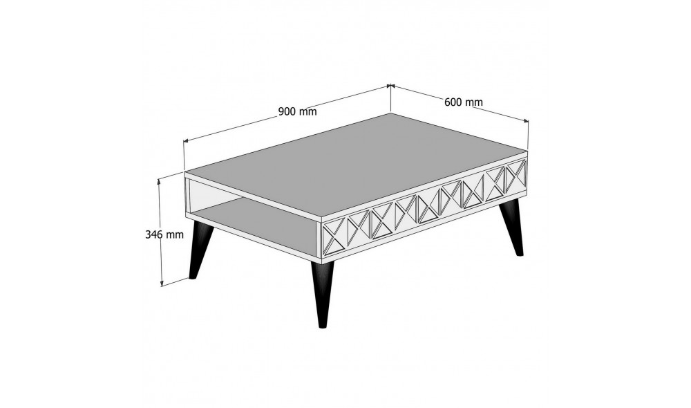 Masuta de cafea Linie - Nuc 90 x 34 x 60 cm